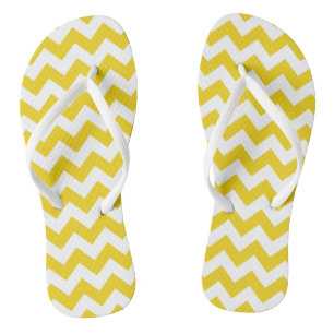 Tongs Jaune Zigzag, Jaune Chevron, Motif géométrique