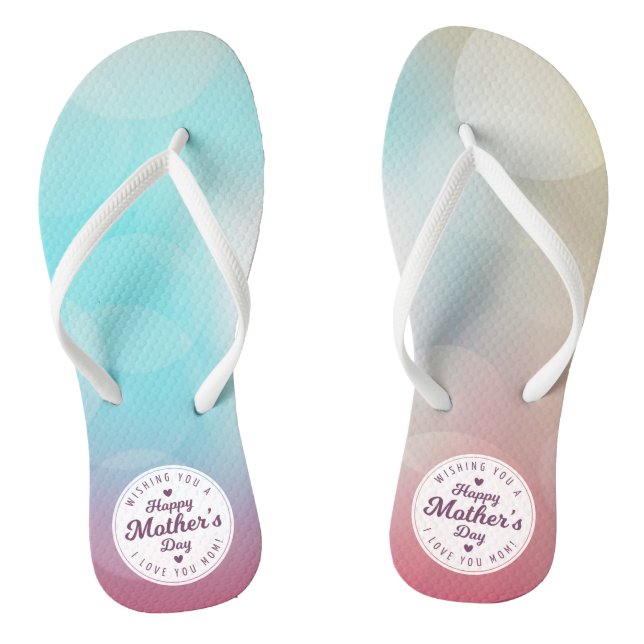 Tongs Je t'aime Fête des mères de maman | Retourner les  (Semelle)