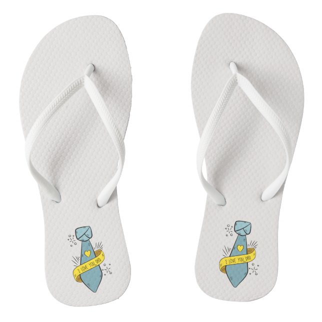 Tongs Je t'aime Fête des pères papa | Retourner les vole (Semelle)