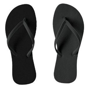 Tongs Jet noir couleur solide simple minimaliste
