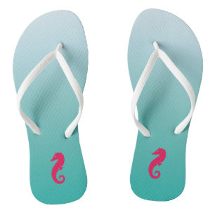 Tongs Joli cheval de mer Turquoise Ombre