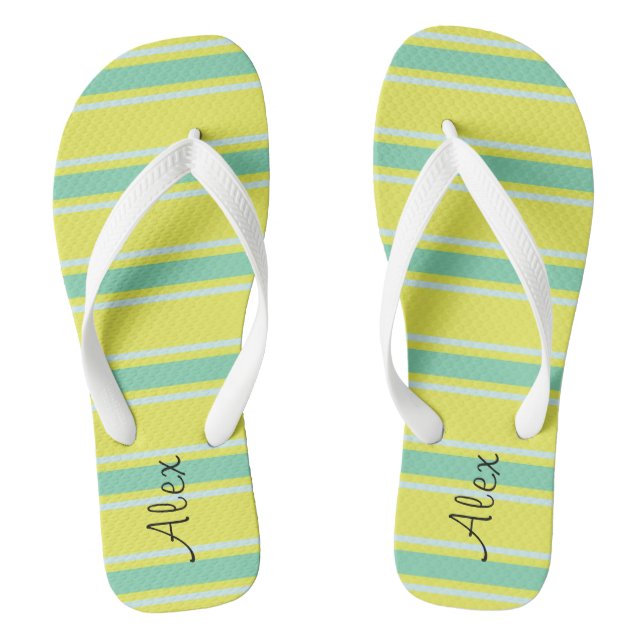 Tongs Joli monogramme l Motif rayé lumineux tendance (Semelle)