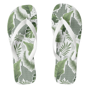 Tongs Joli motif de feuille tropicale