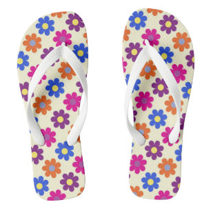 Tongs Joli motif de fleurs Penny rétro