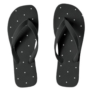 Tongs Joli noir blanc minuscule pois élégant chic