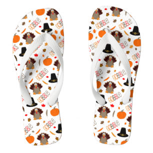 Tongs Joli Thanksgiving Motif Gobble Remercier
