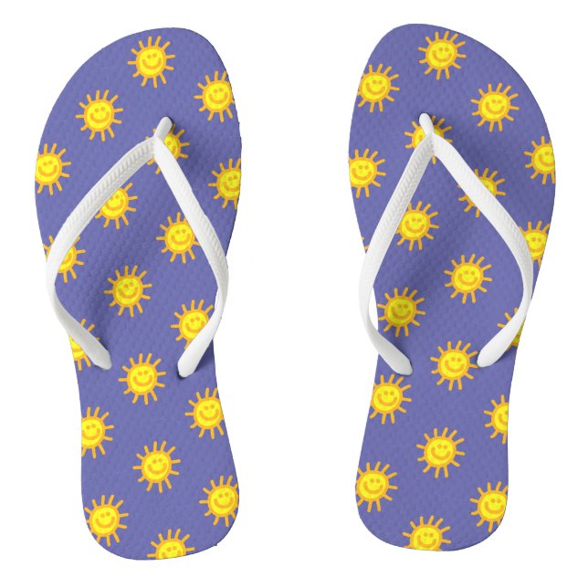 Tongs Joli visage Sun Beach Periwinkle Bleu tendance (Semelle)