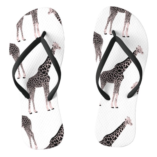Tongs Jolie Giraffe noire blanche rose (Semelle)