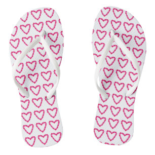 Tongs Jolies sandales à bascule rouge rose cœur de cœurs