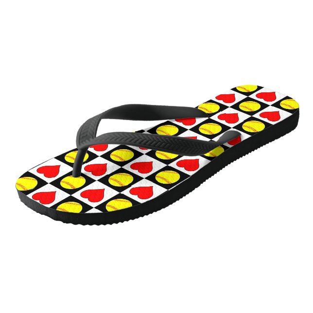 Tongs Joueur de softball rapide pour filles mignonnes (Incliné)