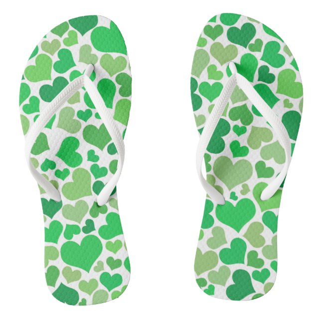 Tongs Jour de la Saint Patrick Joli Lucky Green Hearts M (Semelle)