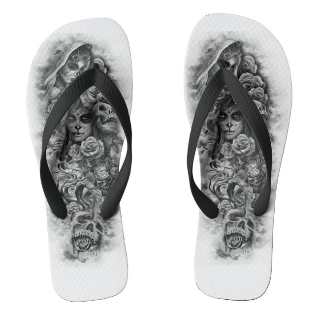 Tongs Jour du crâne mort de sucre (Semelle)