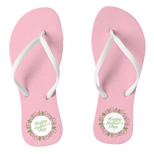 Tongs Joyeux Joyeux Fête des Mères Floral | Retourner le (Semelle)