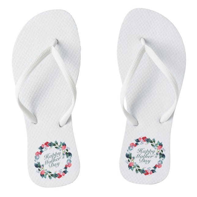 Tongs Joyeux Joyeux Fête des Mères Floral | Retourner le (Semelle)