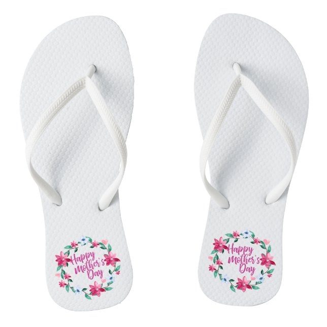 Tongs Joyeux Joyeux Fête des Mères Floral | Retourner le (Semelle)