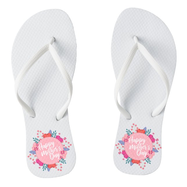 Tongs Joyeux Joyeux Fête des Mères Floral | Retourner le (Semelle)