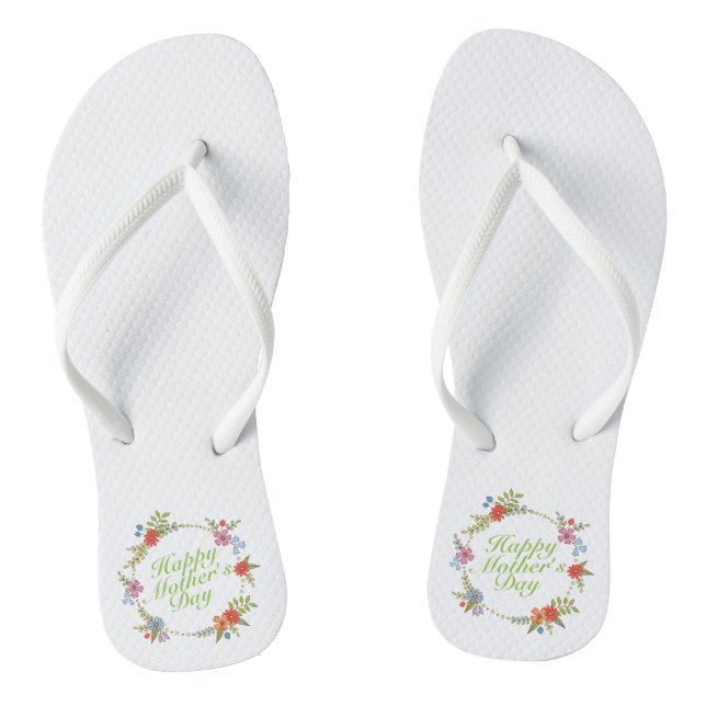 Tongs Joyeux Joyeux Fête des Mères Floral | Retourner le (Semelle)