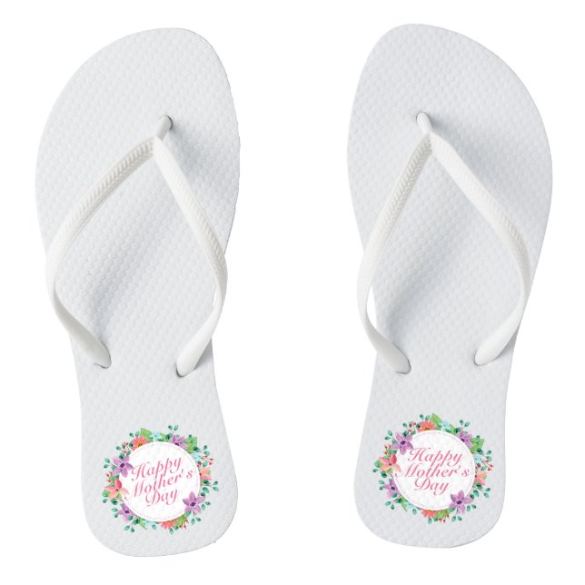 Tongs Joyeux Joyeux Fête des Mères Floral | Retourner le (Semelle)
