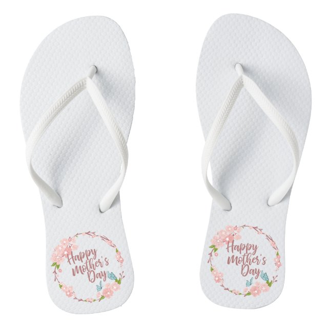 Tongs Joyeux Joyeux Fête des Mères Floral | Retourner le (Semelle)