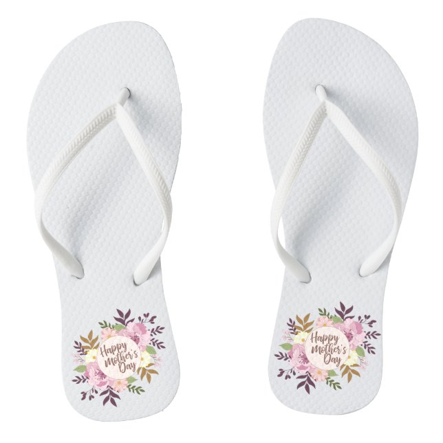 Tongs Joyeux Joyeux Fête des Mères Floral | Retourner le (Semelle)
