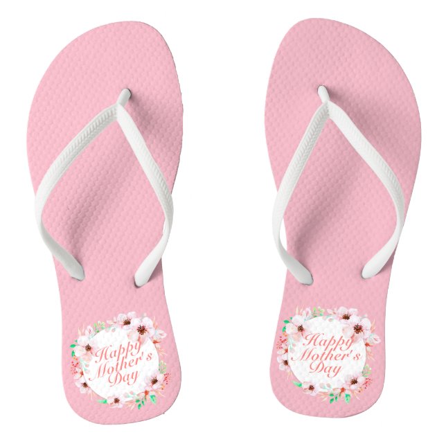 Tongs Joyeux Joyeux Fête des Mères Floral | Retourner le (Semelle)