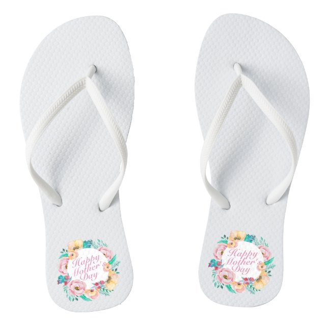 Tongs Joyeux Joyeux Fête des Mères Floral | Retourner le (Semelle)