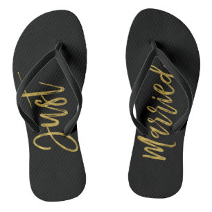Tongs Juste Marié Gold Foil Brides Flip Flops