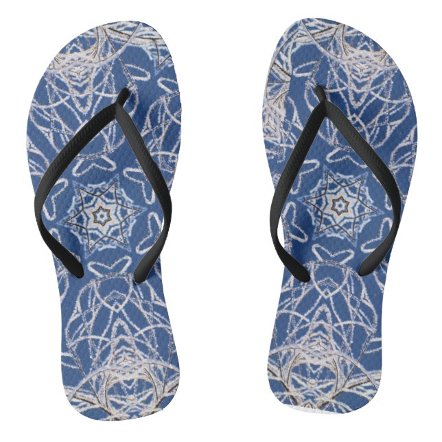 Tongs Kaleidoscope Bleu clair, Blanc, Étoile simple (Semelle)