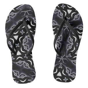 Tongs kaléidoscope marocain-africain motif sombre