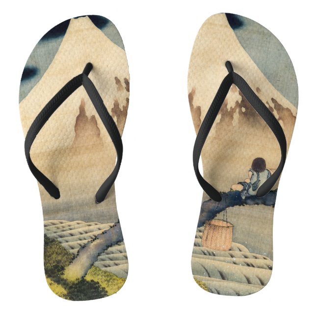 Tongs Katsushika Hokusai - Garçon regardant le mont Fuji (Semelle)