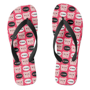 Tongs Kawaii I Love Pigs