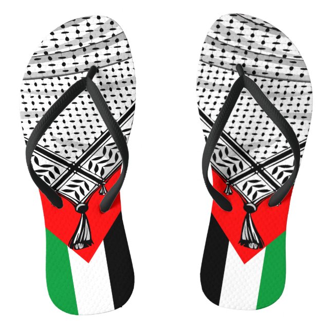 Tongs Keffiyeh Écharpe palestinienne tissu traditionnel (Semelle)
