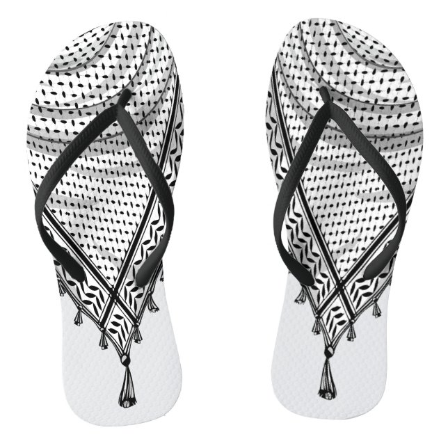 Tongs Keffiyeh Écharpe palestinienne tissu traditionnel (Semelle)