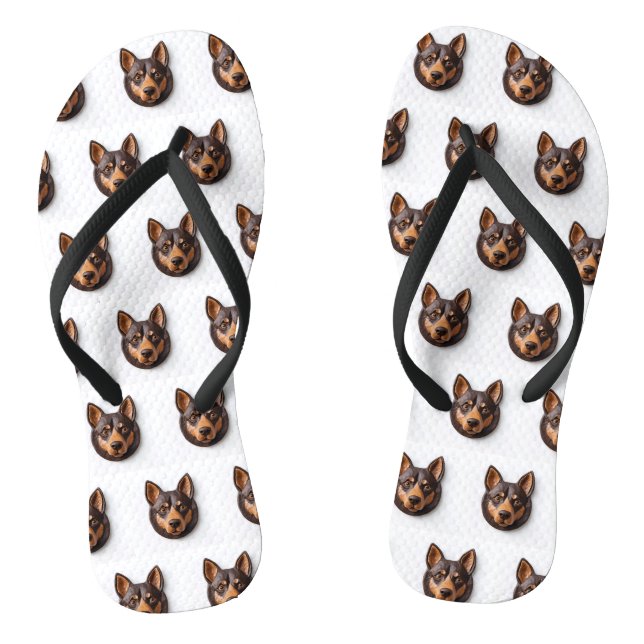 Tongs Kelpie Chien australien 3D inspiré (Semelle)