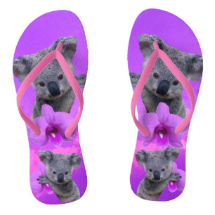 Tongs Koala et Orchidées