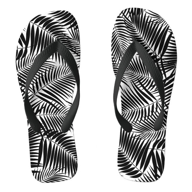 Tongs Kona Palms Hawaiian Leaf Tropical - Noir (Semelle)