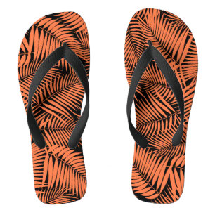 Tongs Kona Palms Hawaiian Leaf Tropical - Tangerine