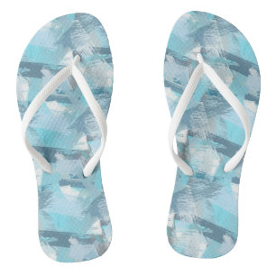 Tongs la brosse abstraite frotte le modèle turquoise