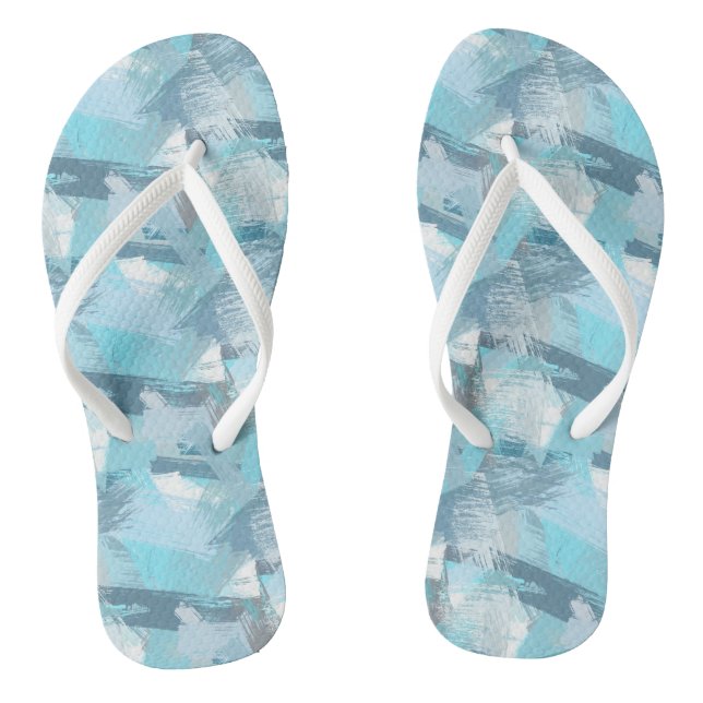 Tongs la brosse abstraite frotte le modèle turquoise (Semelle)