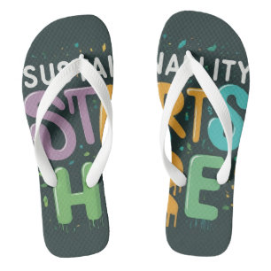 Tongs La Durabilité Commence Ici : Chaussures De Couleur