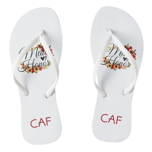 Tongs La femme d'honneur Sunflower Rose Floral Cadeau (Semelle)