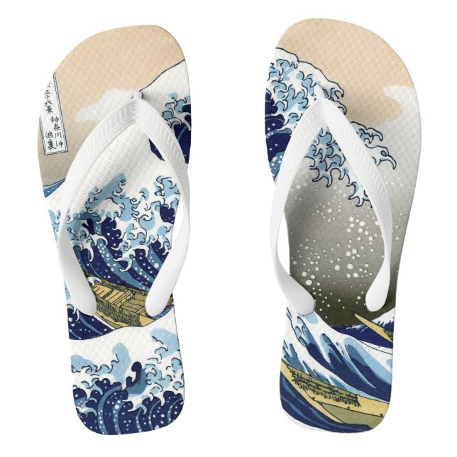 Tongs La grande vague au large de Kanagawa Hokusai Ukiyo (Semelle)