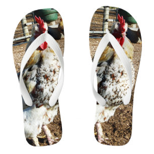 Tongs **"La Majesté tachetée : le coq de ferme moucheté"