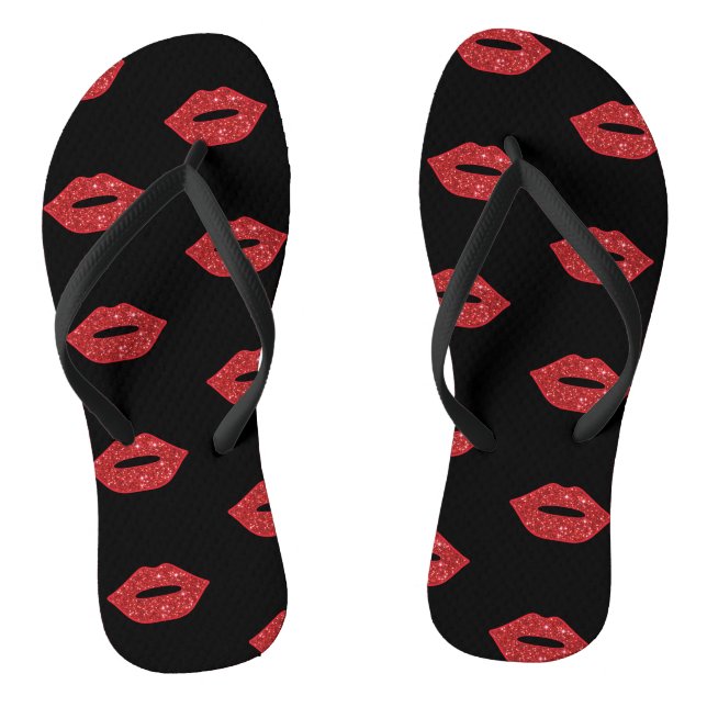 Tongs La Parties scintillant des lèvres rouges baise une (Semelle)