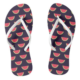 Tongs La pastèque de Neon sur le Motif pourpre