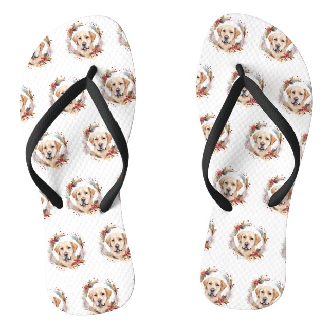 Tongs Labrador Christmas Wreath Festive Pup (Semelle)
