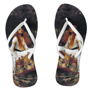 Tongs Lady Of Shallot sur bateau Waterhouse Art Flip Flo