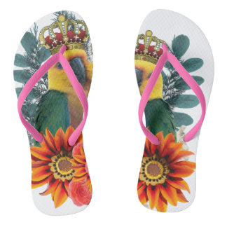 Tongs L'Amour des perroquets royaux