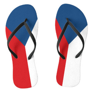 Tongs Lanières minces adultes avec drapeau de Czechia