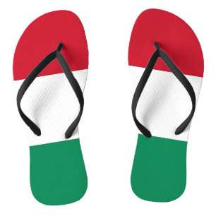 Tongs Lanières minces adultes avec drapeau de la Hongrie